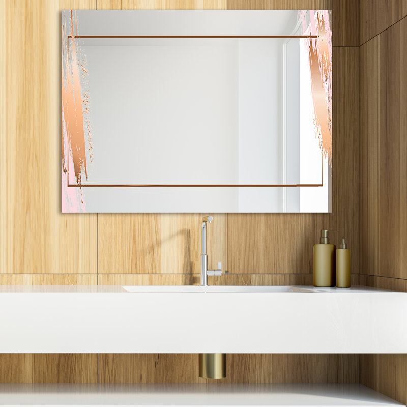 East Urban Home Minimal Modern and Contemporary Bathroom/Vanity Mirror